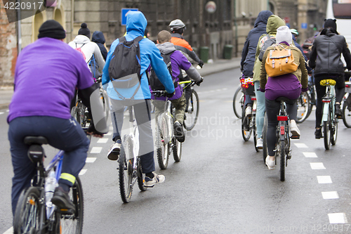 Image of Group of cyclist during the street race