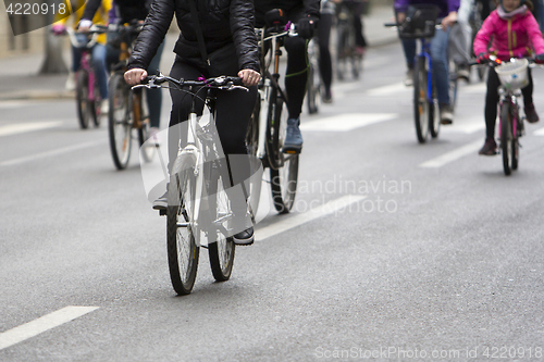 Image of Group of cyclist during the street race