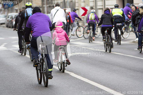 Image of Group of cyclist during the street race