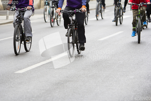 Image of Group of cyclist during the street race