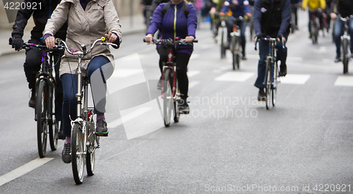 Image of Group of cyclist during the street race