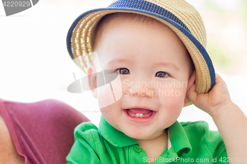 Image of Portrait of A Happy Mixed Race Chinese and Caucasian Baby Boy We
