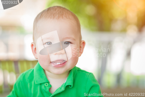 Image of Portrait of A Happy Mixed Race Chinese and Caucasian Baby Boy