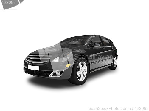 Image of isolated black car front view 01