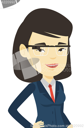 Image of Woman wearing smart glass vector illustration.