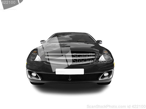 Image of isolated black car front view 02