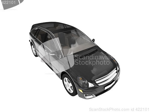 Image of isolated black car front view 03