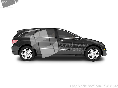 Image of isolated black car side view