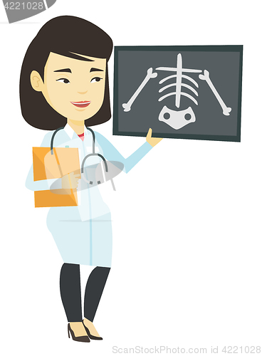 Image of Doctor examining radiograph vector illustration.