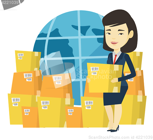 Image of Business worker of international delivery service.