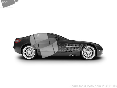 Image of isolated black super car side view