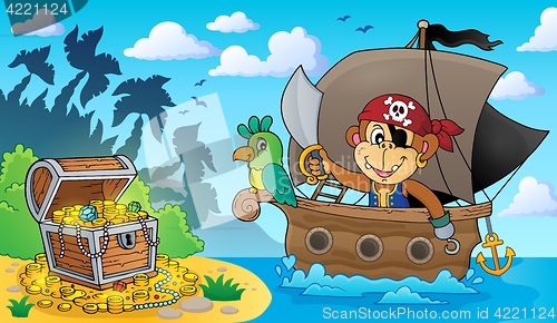 Image of Boat with pirate monkey theme 3