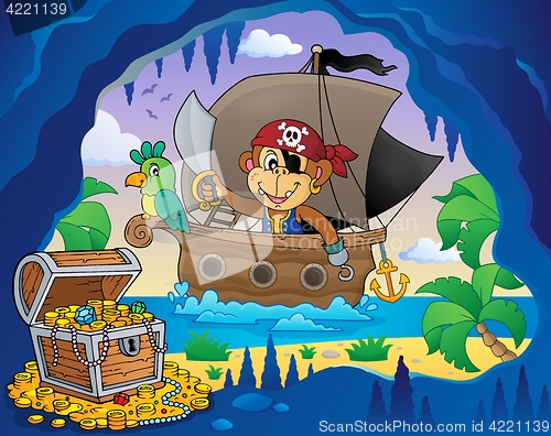 Image of Boat with pirate monkey theme 4