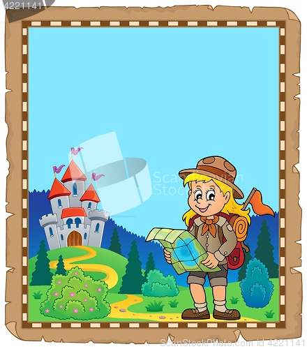 Image of Parchment with scout girl theme 4