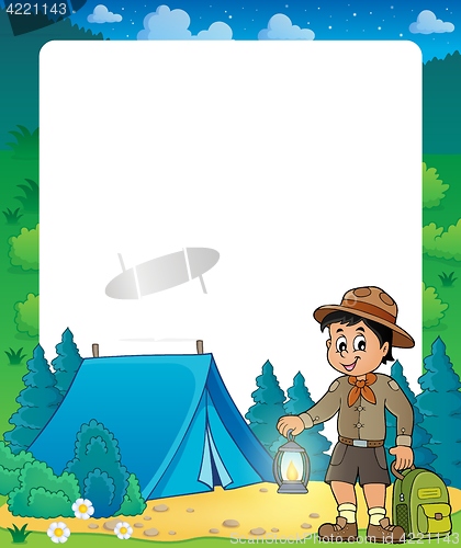 Image of Summer frame with scout boy theme 2