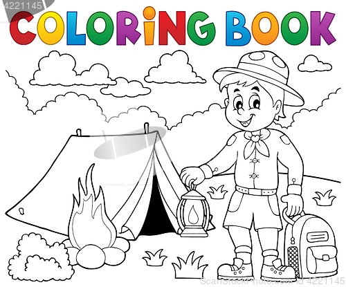 Image of Coloring book scout boy theme 4