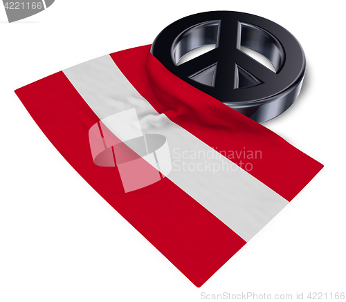 Image of peace symbol and flag of austria - 3d rendering