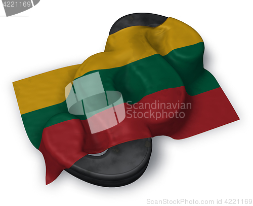 Image of paragraph symbol and flag of Lithuania - 3d rendering