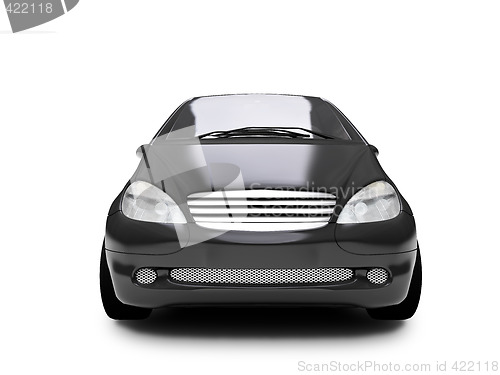 Image of isolated black car front view 01