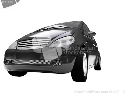 Image of isolated black car front view 02