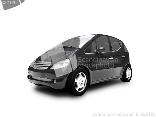 Image of isolated black car front view 03