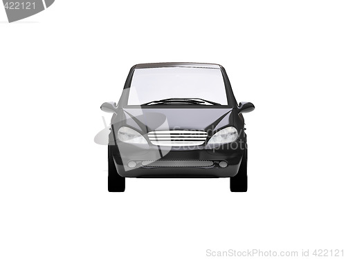 Image of isolated black car front view 05