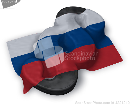 Image of paragraph symbol and flag of russia - 3d rendering