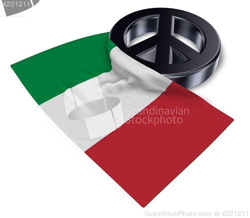 Image of peace symbol and flag of italy - 3d rendering