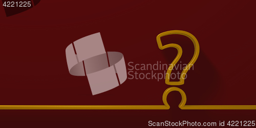 Image of Question mark on red background - 3d rendering