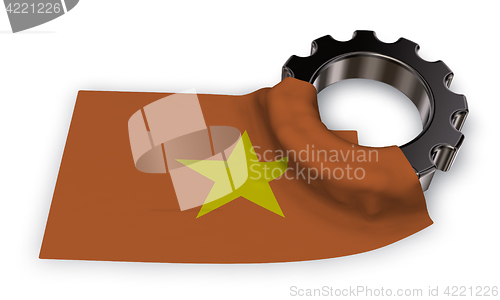 Image of gear wheel and flag of vietnam - 3d rendering