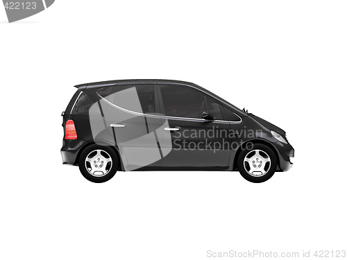 Image of isolated black car side view 01