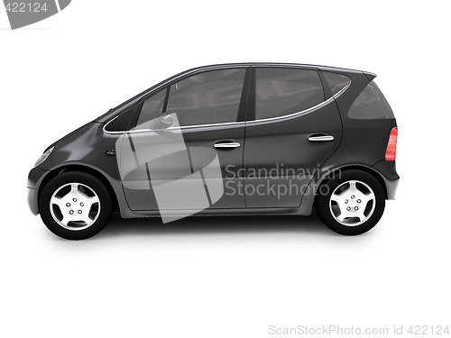 Image of isolated black car side view 02