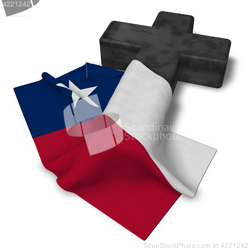 Image of christian cross and flag of texas - 3d rendering