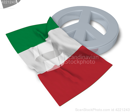 Image of peace symbol and flag of italy - 3d rendering
