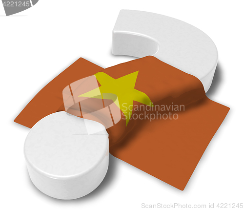 Image of question mark and flag of vietnam - 3d illustration