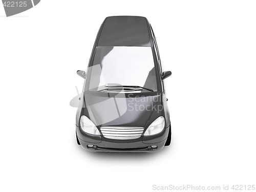 Image of isolated black car top view