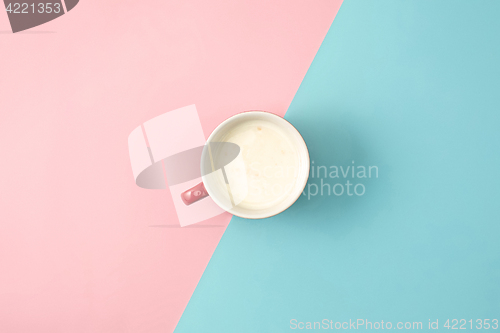 Image of The top view of cup of yogurt