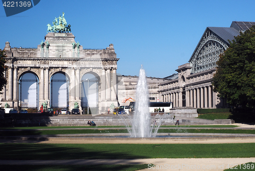 Image of editorial Brussels Belgium Triumphal Arch Jubilee Park