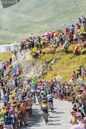 Image of Group of Cyclists on Col du Glandon - Tour de France 2015