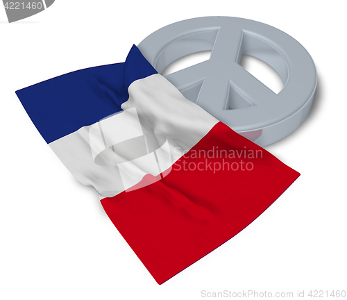 Image of peace symbol and flag of france - 3d rendering