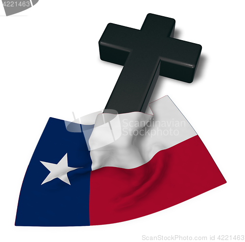 Image of christian cross and flag of texas - 3d rendering