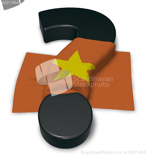 Image of question mark and flag of vietnam - 3d illustration