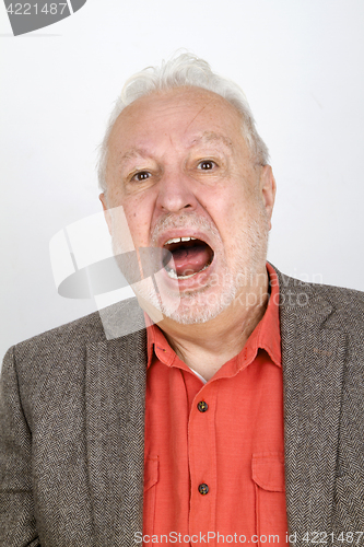 Image of Elderly person crying aggressive
