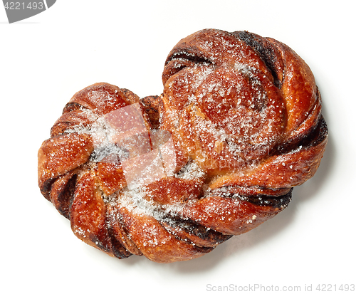 Image of freshly baked cinnamon pretzel