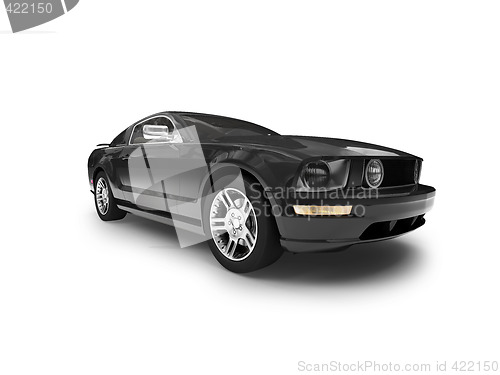 Image of isolated black car front view 01