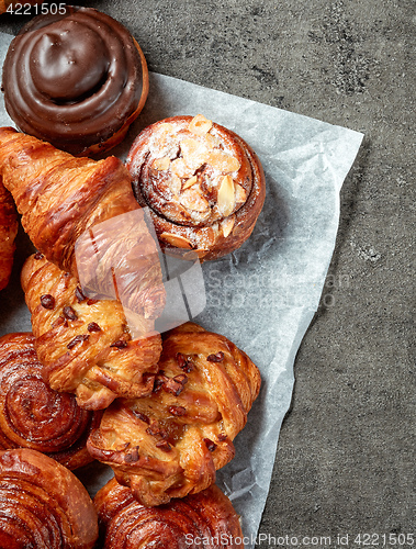 Image of Various freshly baked pastries