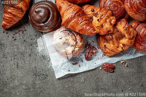 Image of Various freshly baked pastries