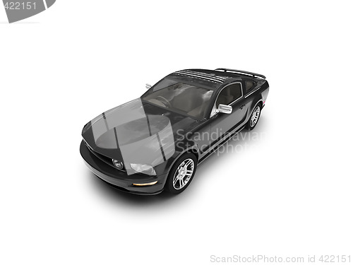 Image of isolated black car front view 03