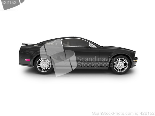 Image of isolated black car side view