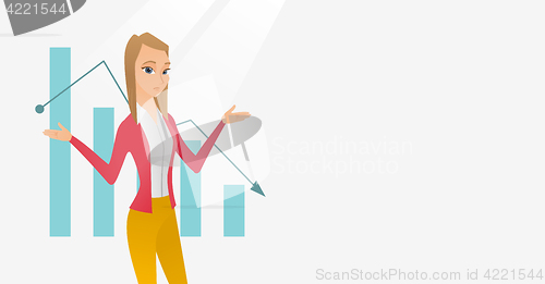 Image of Bancrupt business woman vector illustration.